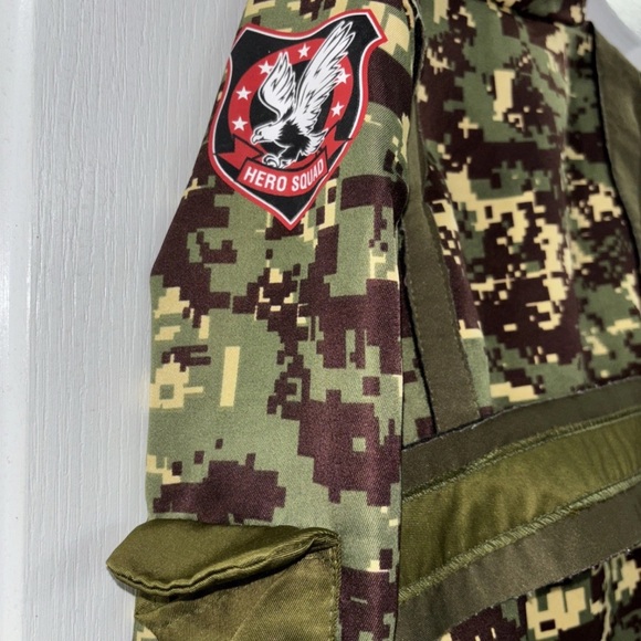 Disguise Kids Soldier Army Camo Halloween Costume Outfit Top Pants Set Sz S(4-6) - Picture 6 of 12